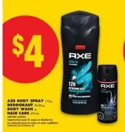 No Frills AXE Body Spray, Deodorant, Body Wash, Hair Care offer