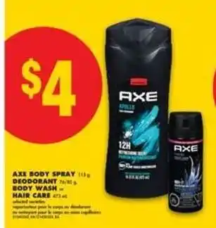 No Frills AXE Body Spray, Deodorant, Body Wash, Hair Care offer