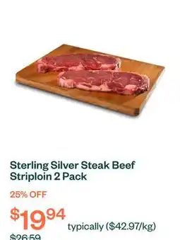 Voilà Sterling Silver Steak Beef Striploin 2 Pack offer