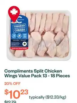 Voilà Compliments Split Chicken Wings Value Pack 13 - 18 Pieces offer