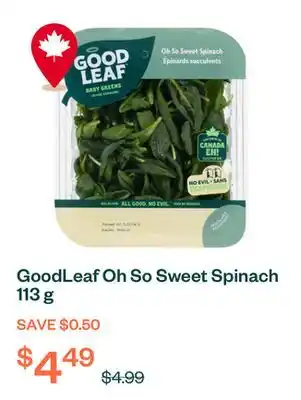 Voilà GoodLeaf Oh So Sweet Spinach 113 g offer