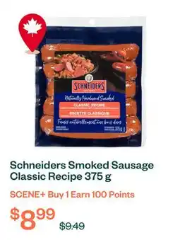 Voilà Schneiders Smoked Sausage Classic Recipe 375 g offer