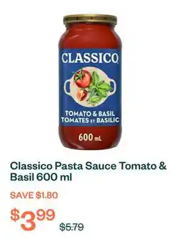 Voilà Classico Pasta Sauce Tomato & Basil 600 ml offer
