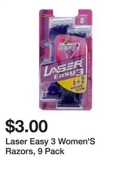 Dollarama Laser Easy 3 Women'S Razors, 9 Pack offer