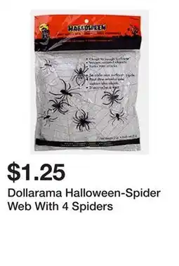 Dollarama Dollarama Halloween-Spider Web With 4 Spiders offer