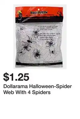 Dollarama Dollarama Halloween-Spider Web With 4 Spiders offer