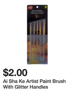 Dollarama Ai Sha Ke Artist Paint Brush With Glitter Handles offer