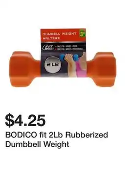 Dollarama BODICO fit 2Lb Rubberized Dumbbell Weight offer