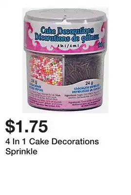 Dollarama 4 In 1 Cake Decorations Sprinkle offer
