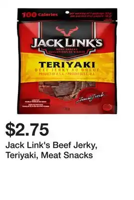 Dollarama Jack Link's Beef Jerky, Teriyaki, Meat Snacks offer