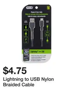 Dollarama Lightning to USB Nylon Braided Cable offer