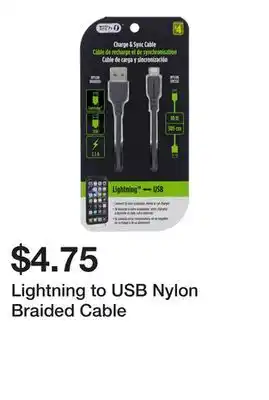 Dollarama Lightning to USB Nylon Braided Cable offer