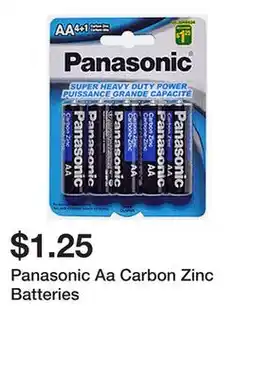 Dollarama Panasonic Aa Carbon Zinc Batteries offer