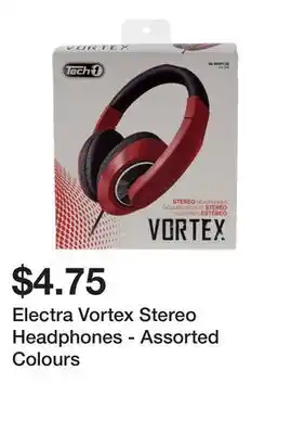 Dollarama Electra Vortex Stereo Headphones - Assorted Colours offer