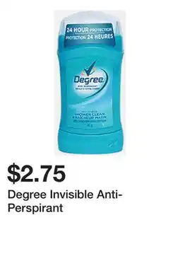 Dollarama Degree Invisible Anti-Perspirant offer