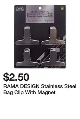 Dollarama RAMA DESIGN Stainless Steel Bag Clip With Magnet offer