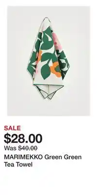 Holt Renfrew MARIMEKKO Green Green Tea Towel offer