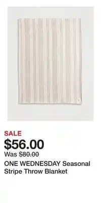 Holt Renfrew ONE WEDNESDAY Seasonal Stripe Throw Blanket offer