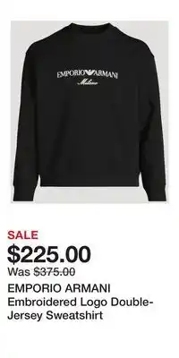 Holt Renfrew EMPORIO ARMANI Embroidered Logo Double-Jersey Sweatshirt offer
