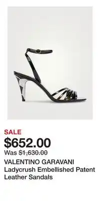 Holt Renfrew VALENTINO GARAVANI Ladycrush Embellished Patent Leather Sandals offer