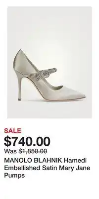 Holt Renfrew MANOLO BLAHNIK Hamedi Embellished Satin Mary Jane Pumps offer