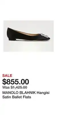Holt Renfrew MANOLO BLAHNIK Hangisi Satin Ballet Flats offer