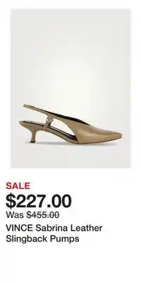 Holt Renfrew VINCE Sabrina Leather Slingback Pumps offer