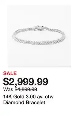 TSC Stores 14K Gold 3.00 av. ctw Diamond Bracelet offer