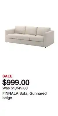 IKEA FINNALA Sofa, Gunnared beige offer
