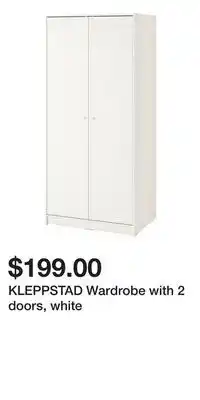 IKEA KLEPPSTAD Wardrobe with 2 doors, white offer