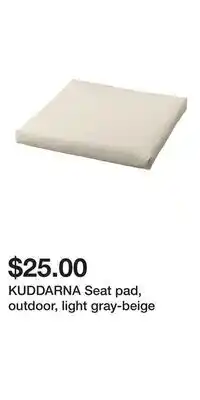 IKEA KUDDARNA Seat pad, outdoor, light gray-beige offer