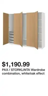 IKEA PAX / STORKLINTA Wardrobe combination, white/oak effect offer