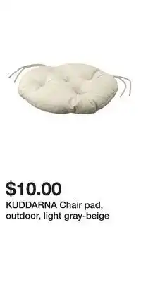 IKEA KUDDARNA Chair pad, outdoor, light gray-beige offer
