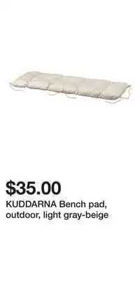 IKEA KUDDARNA Bench pad, outdoor, light gray-beige offer