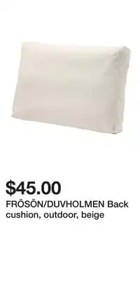 IKEA FRÖSÖN/DUVHOLMEN Back cushion, outdoor, beige offer