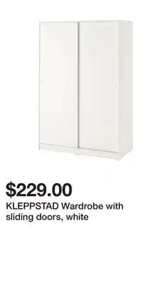 IKEA KLEPPSTAD Wardrobe with sliding doors, white offer