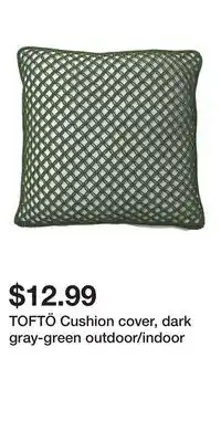 IKEA TOFTÖ Cushion cover, dark gray-green outdoor/indoor offer