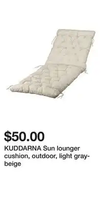 IKEA KUDDARNA Sun lounger cushion, outdoor, light gray-beige offer