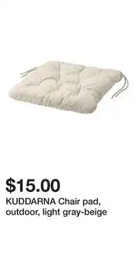 IKEA KUDDARNA Chair pad, outdoor, light gray-beige offer