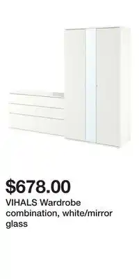 IKEA VIHALS Wardrobe combination, white/mirror glass offer