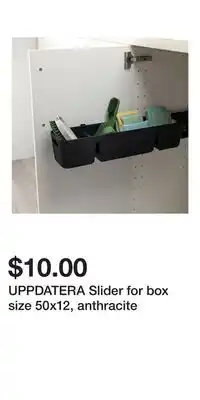 IKEA UPPDATERA Slider for box size 50x12, anthracite offer