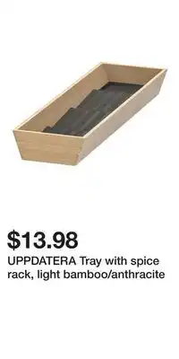 IKEA UPPDATERA Tray with spice rack, light bamboo/anthracite offer
