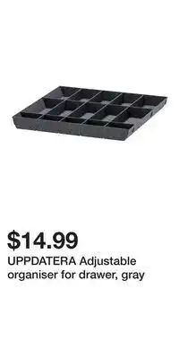 IKEA UPPDATERA Adjustable organiser for drawer, gray offer