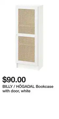 IKEA BILLY / HÖGADAL Bookcase with door, white offer
