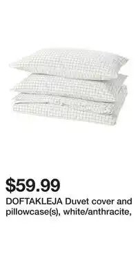 IKEA DOFTAKLEJA Duvet cover and pillowcase(s), white/anthracite offer