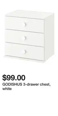 IKEA GODISHUS 3-drawer chest, white offer