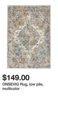 IKEA ONSEVIG Rug, low pile, multicolor offer