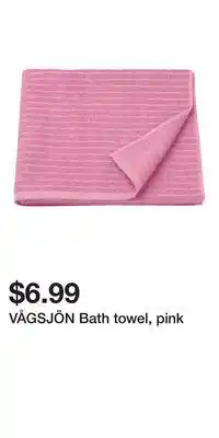 IKEA VÅGSJÖN Bath towel, pink offer