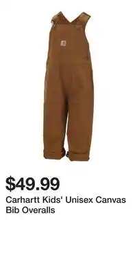 Mark's Carhartt Kids' Unisex Canvas Bib Overalls offer