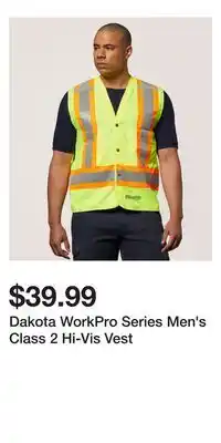 Mark's Dakota WorkPro Series Men's Class 2 Hi-Vis Vest offer